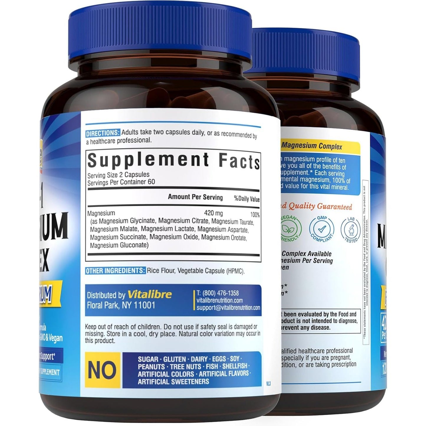 Best Magnesium Supplement 120 Capsules - Sleep Aid