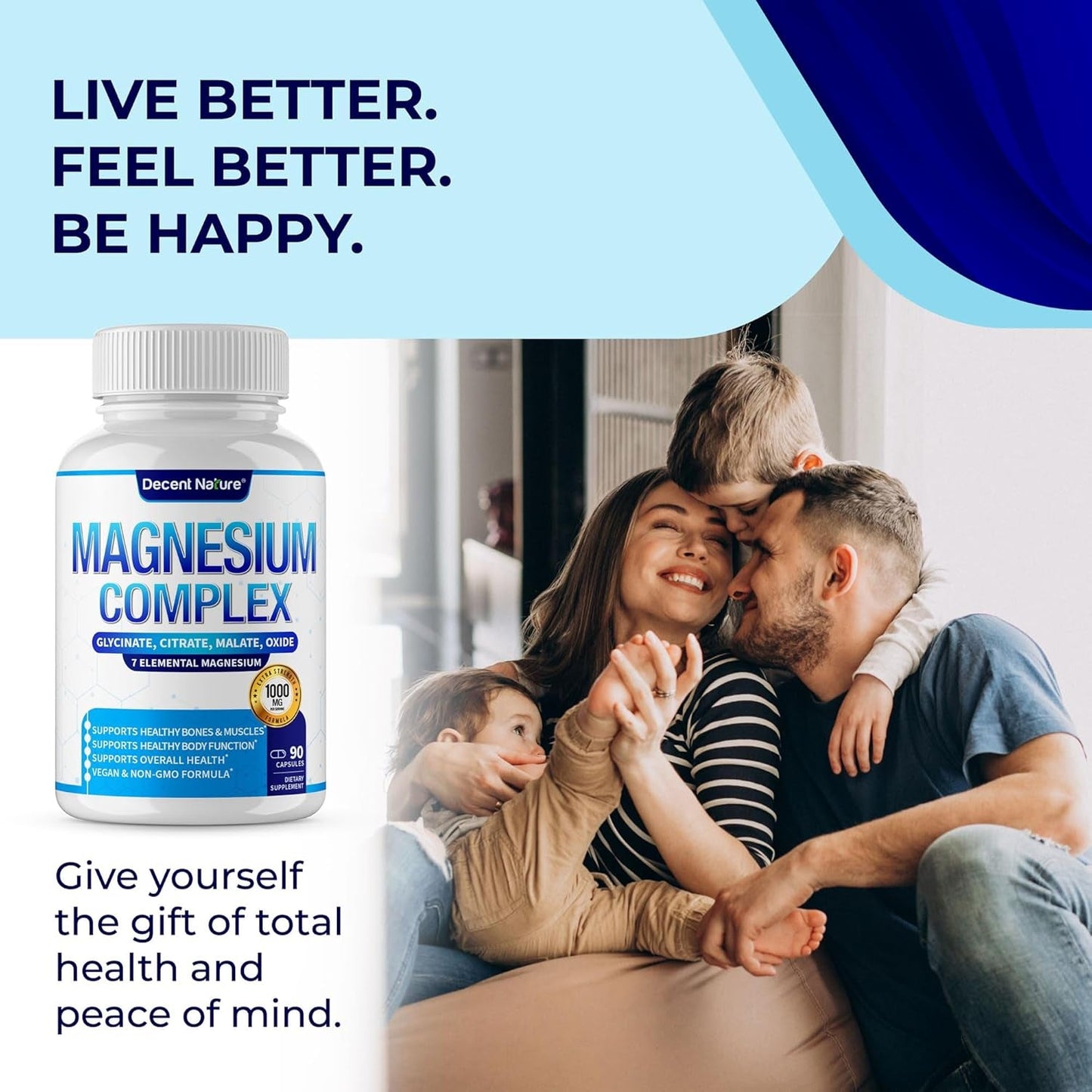 Essential Magnesium Supplement 90 Capsules - Boost Energy