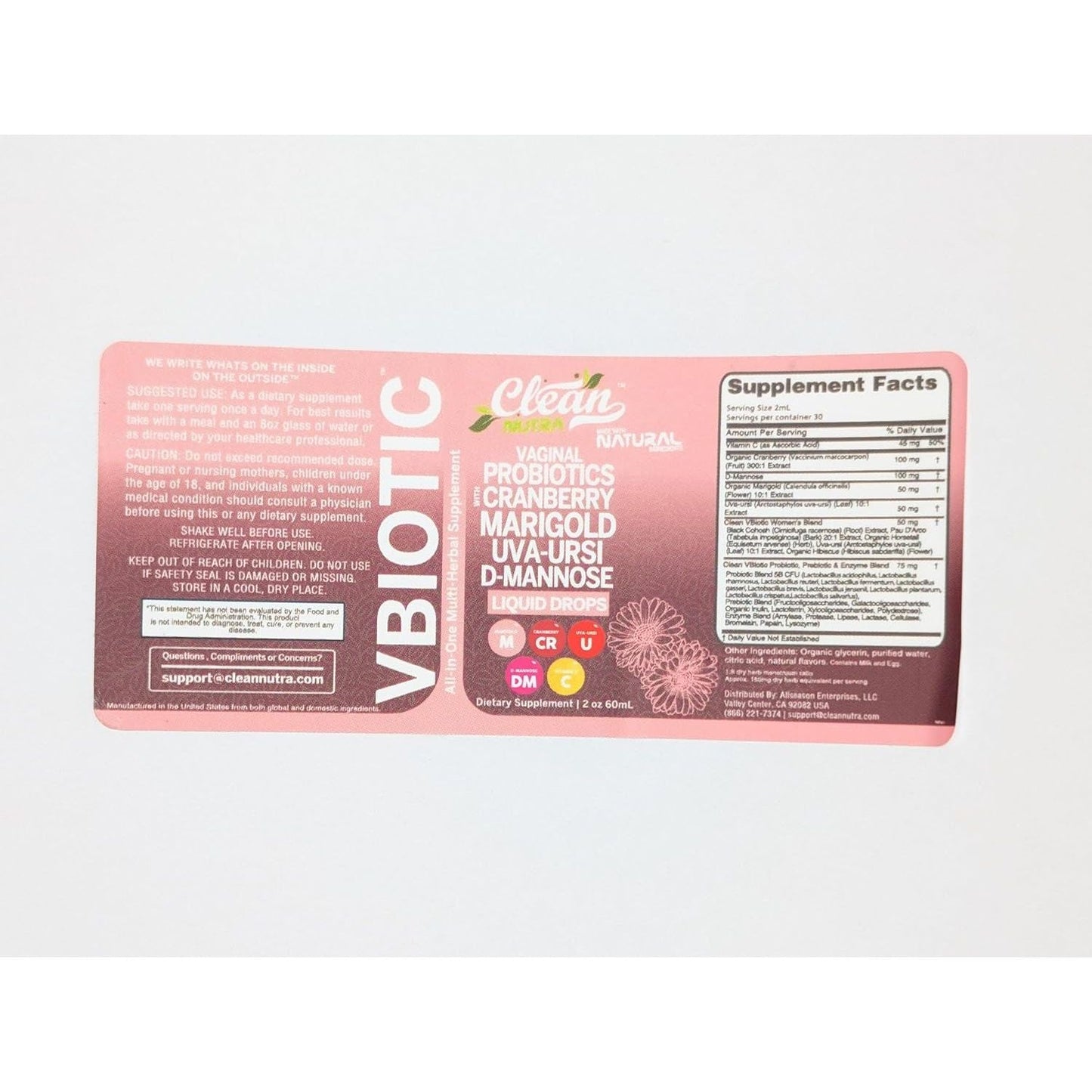 Natural Vaginal Health Probiotic Supplement Drops