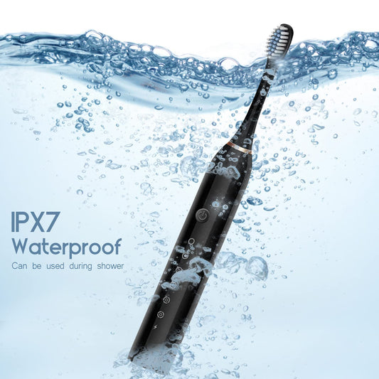 USB Rechargeable Electric Toothbrush 5 Modes, 4 Brush Heads, Smart Timer