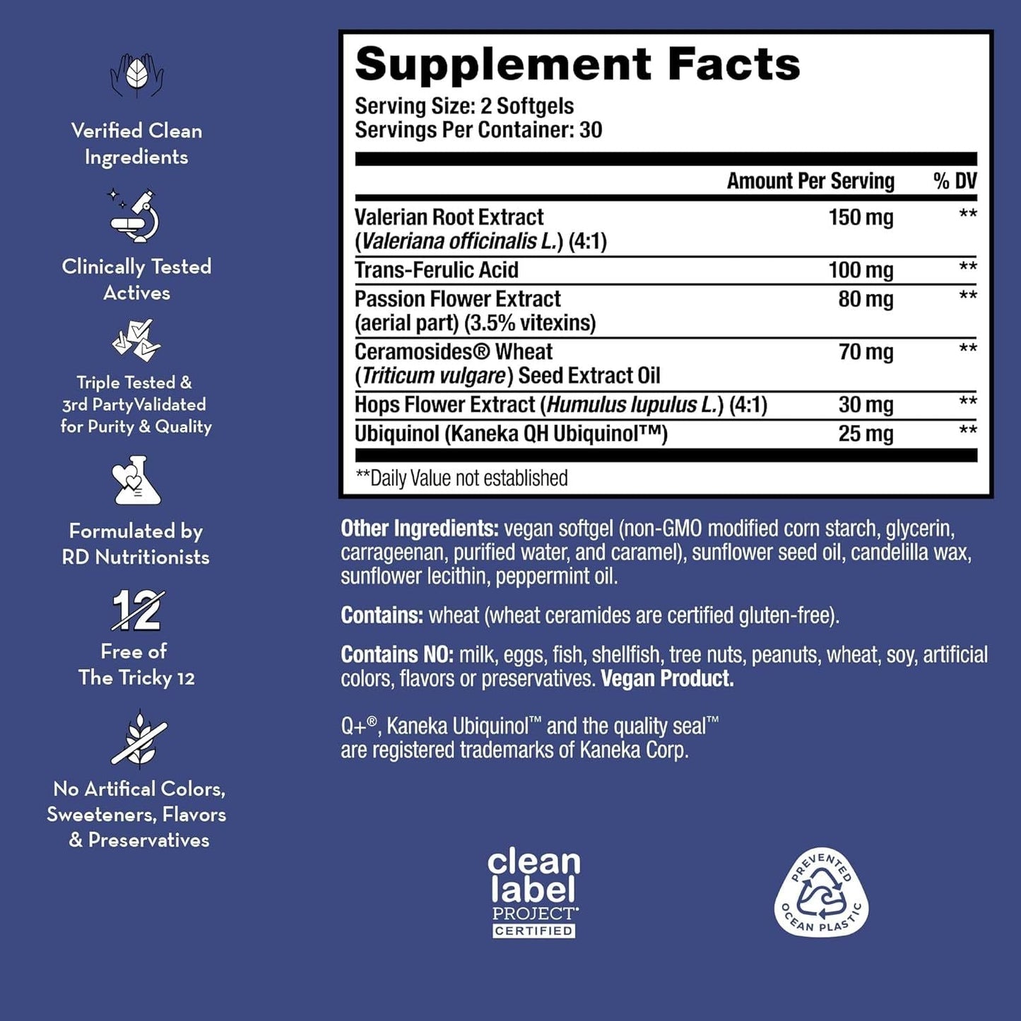 Natural Nighttime Sleep Aid Softgels for Skin Renewal