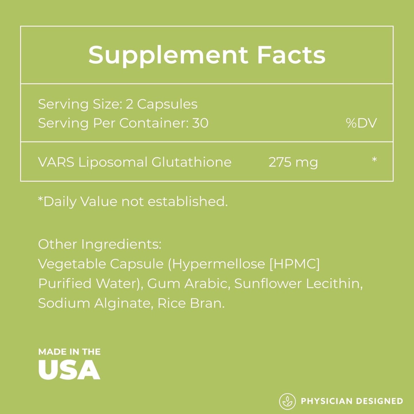 Powerful Glutathione Supplement Capsules 60 Count