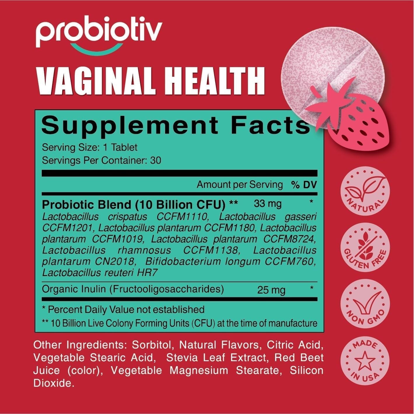 Natural Feminine Health Supplements - 30 Chewable Tablets