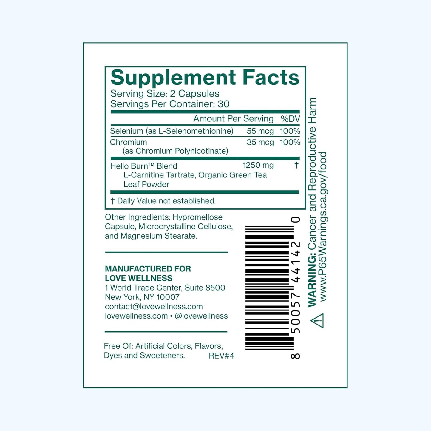 Natural Weight Loss Supplement 60 Capsules - Boost Metabolism Energy
