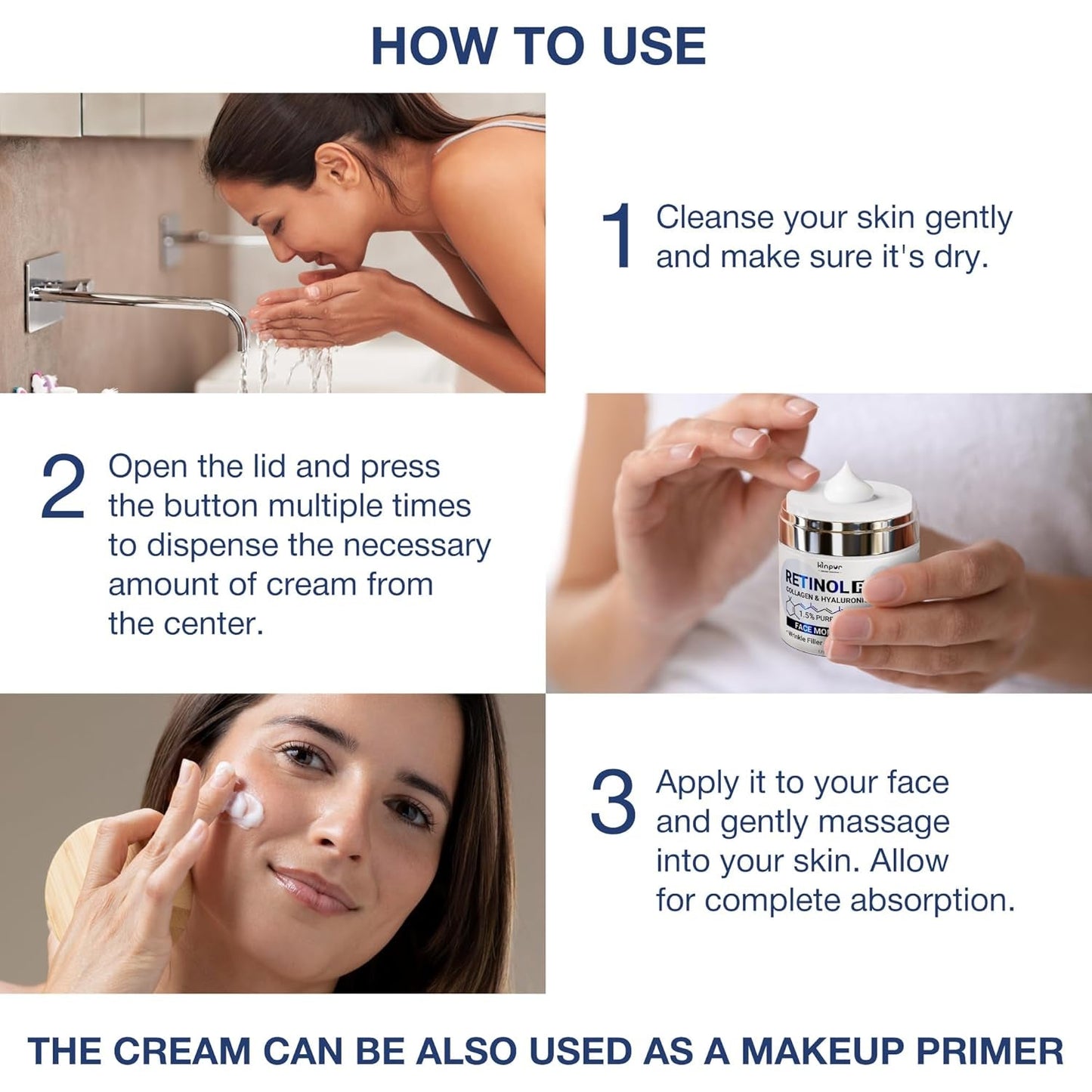 Natural Anti Aging Face Cream with Retinol and Hyaluronic Acid