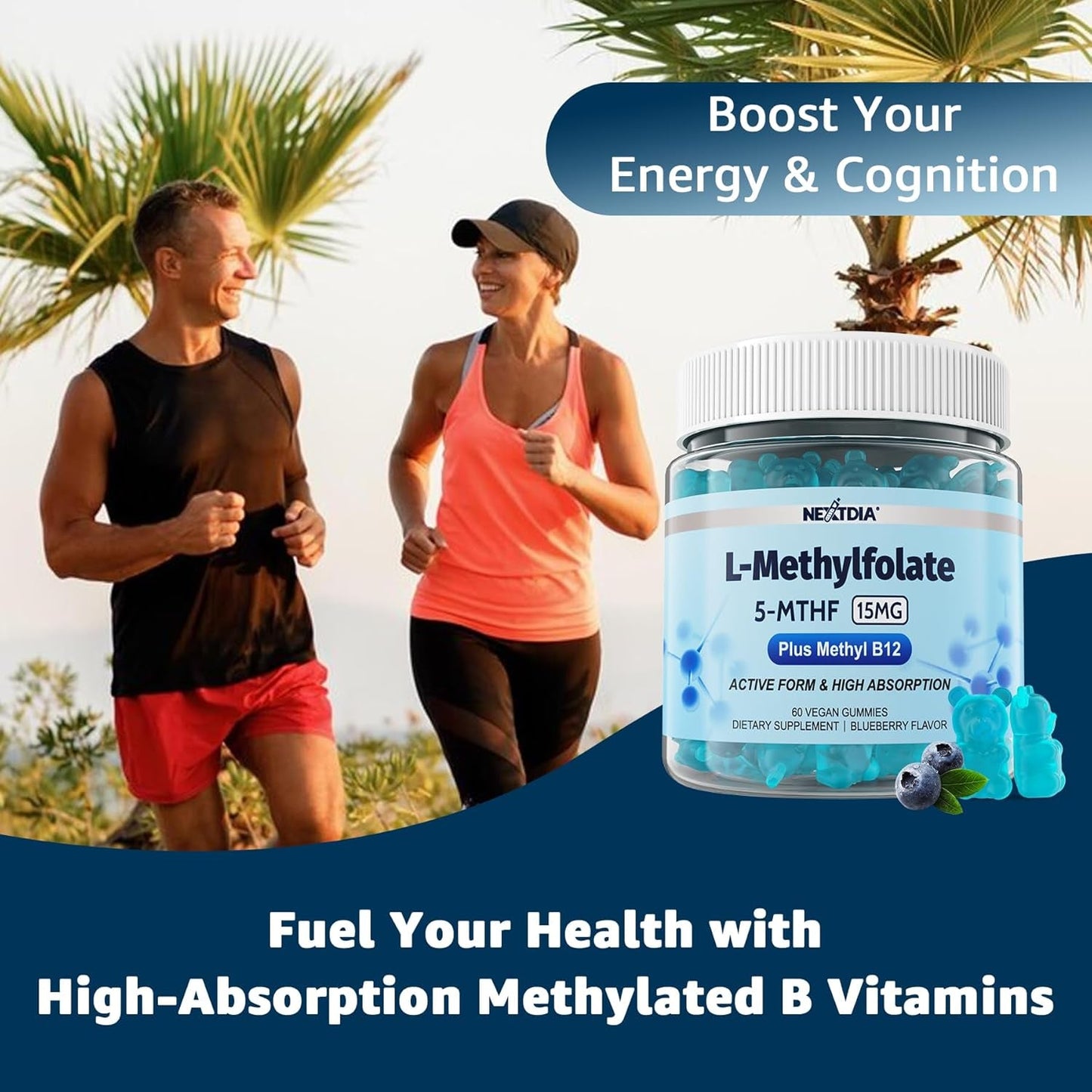 Vegan Energy Gummies with Folate and B Vitamins