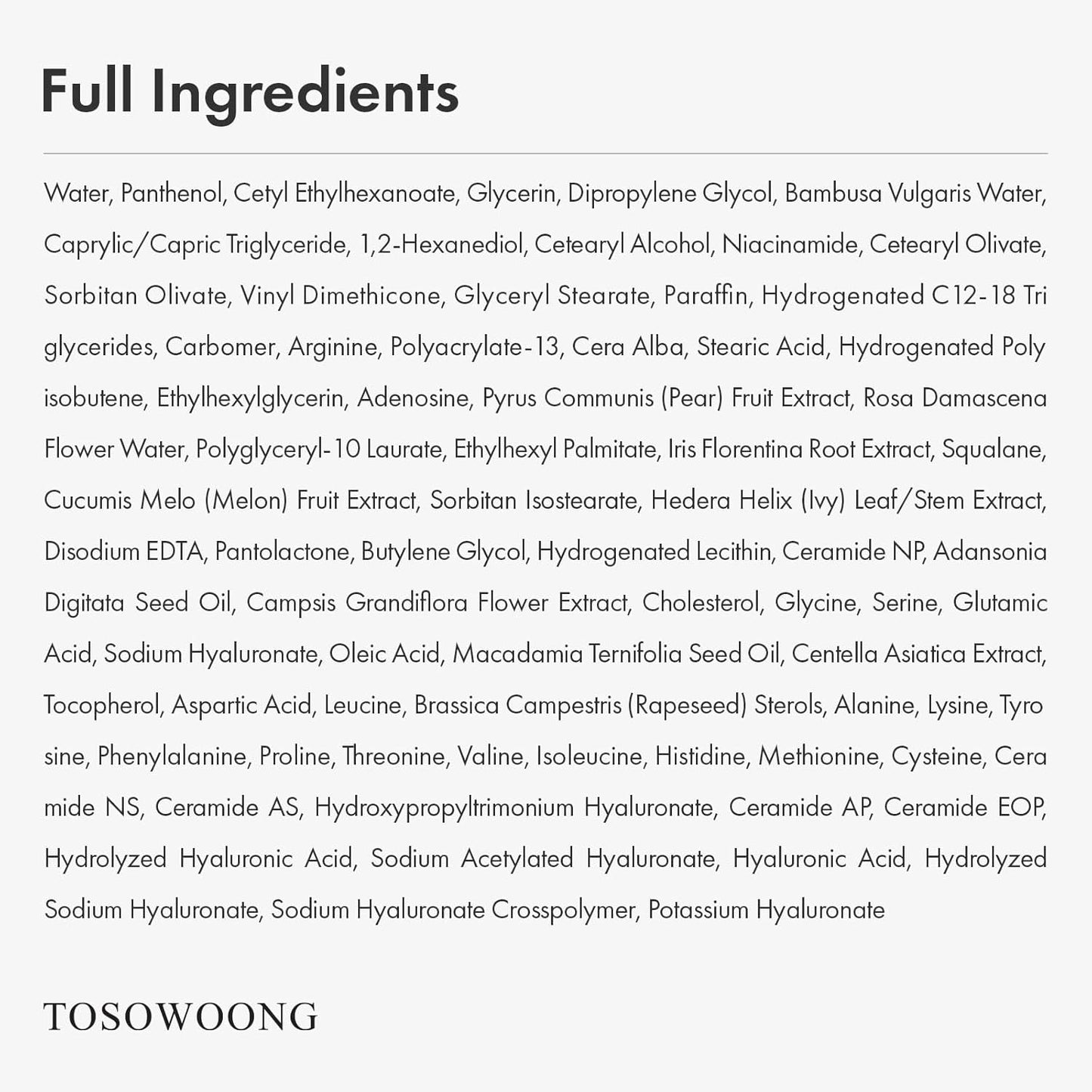 TOSOWOONG Intensive Moisture Barrier Cream 50ml