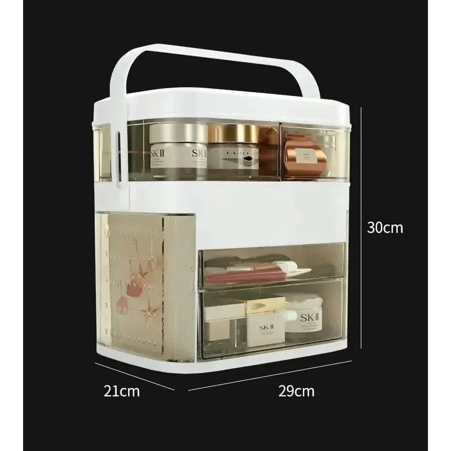 Illuminated Vanity Makeup Mirror Organizer