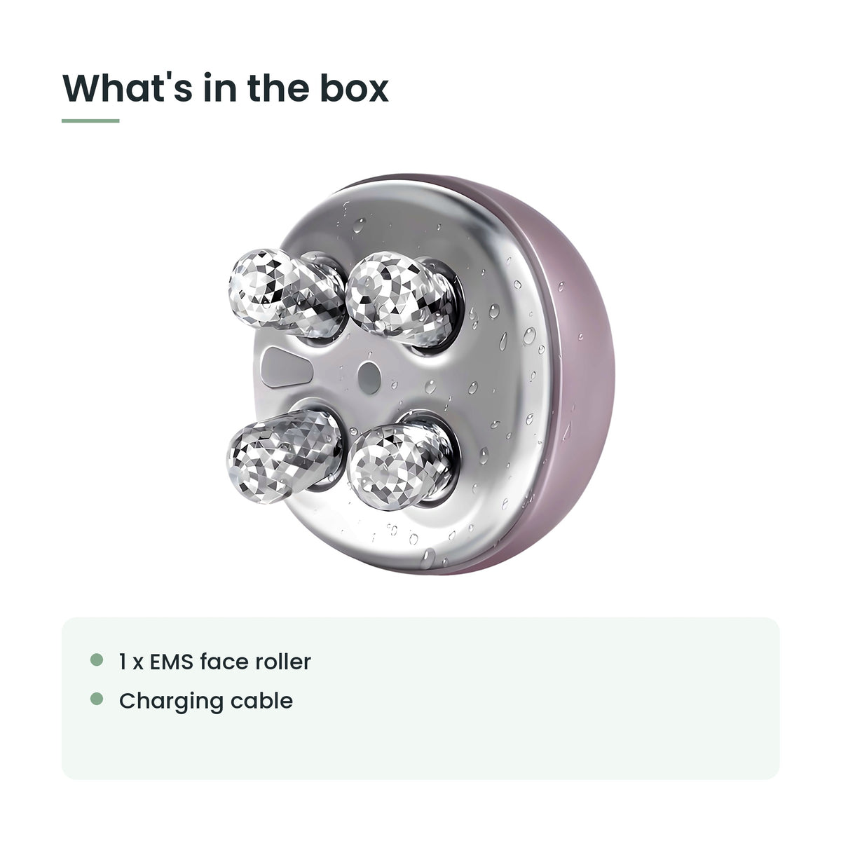 What's in the box: 1 x ems face roller, charging cable