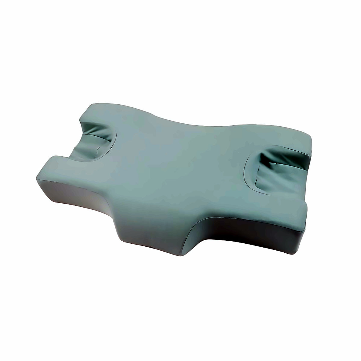 Contoured memory foam pillow, green cover