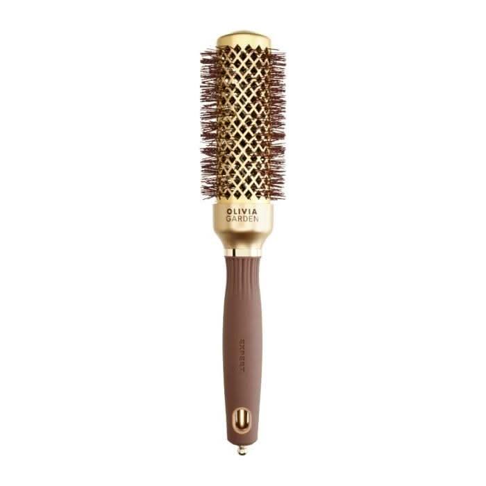 Luxury Blowout Hair Brush Gold Brown 35 - Mycosmeticslondon