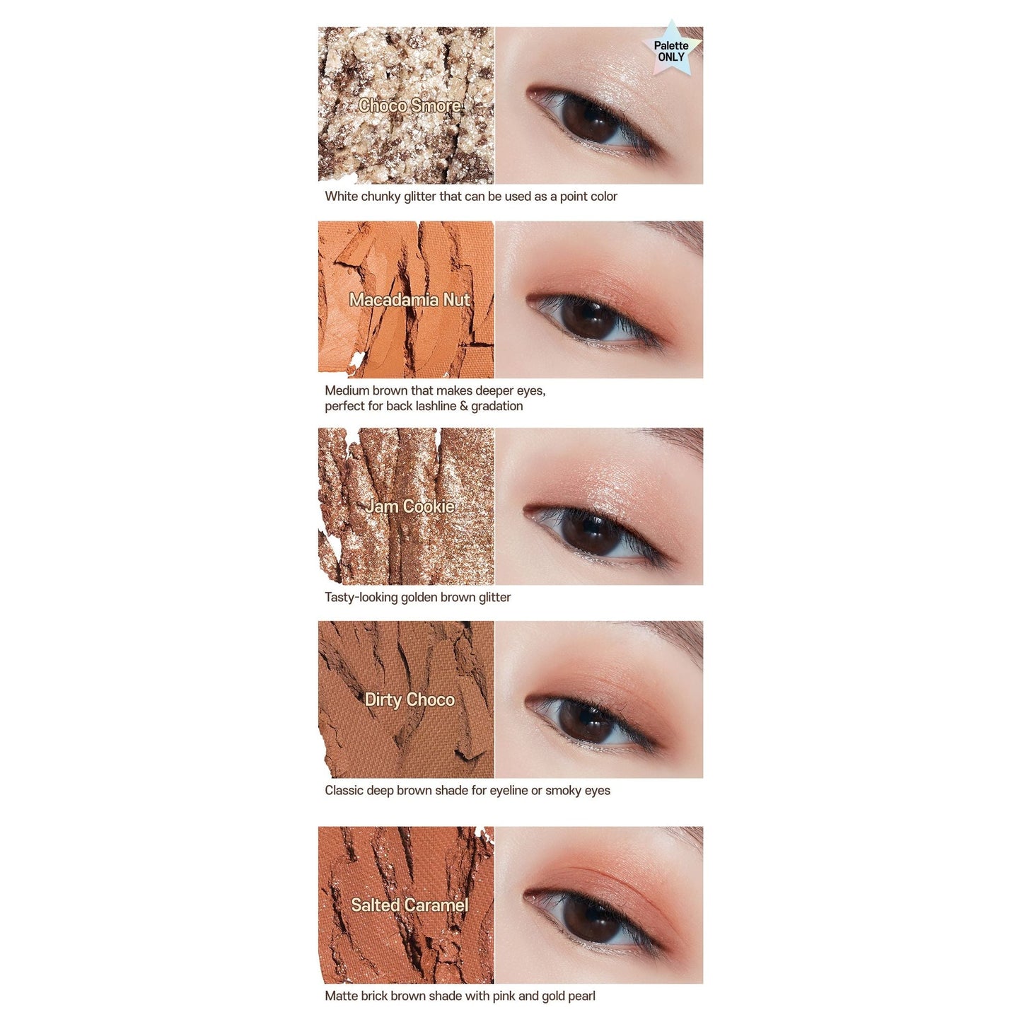 Warm Neutral Eyeshadow Palette with Shimmer Shades