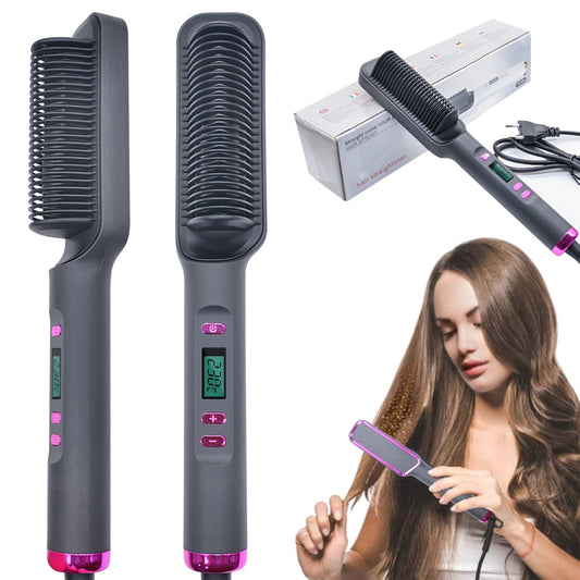 Fast-heating 3 in 1 Hair Straightener Brush