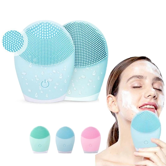 Electric Face Brush Massager And Exfoliator - Facial Cleansing Silicone Brush