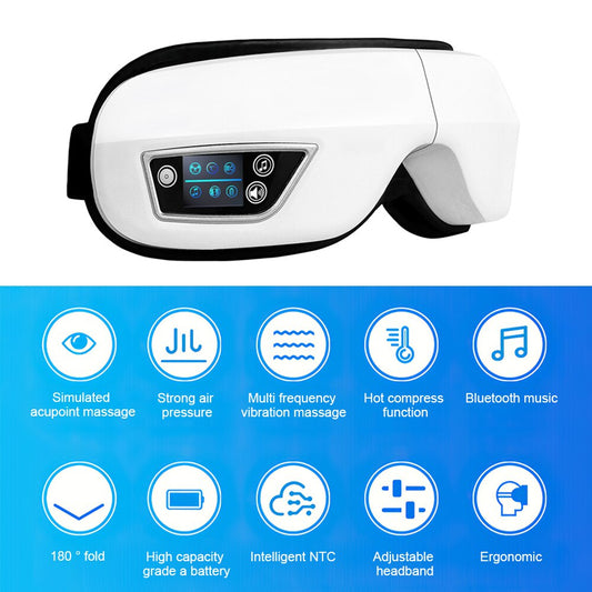 Heated smart eye massager mask vibrating machine