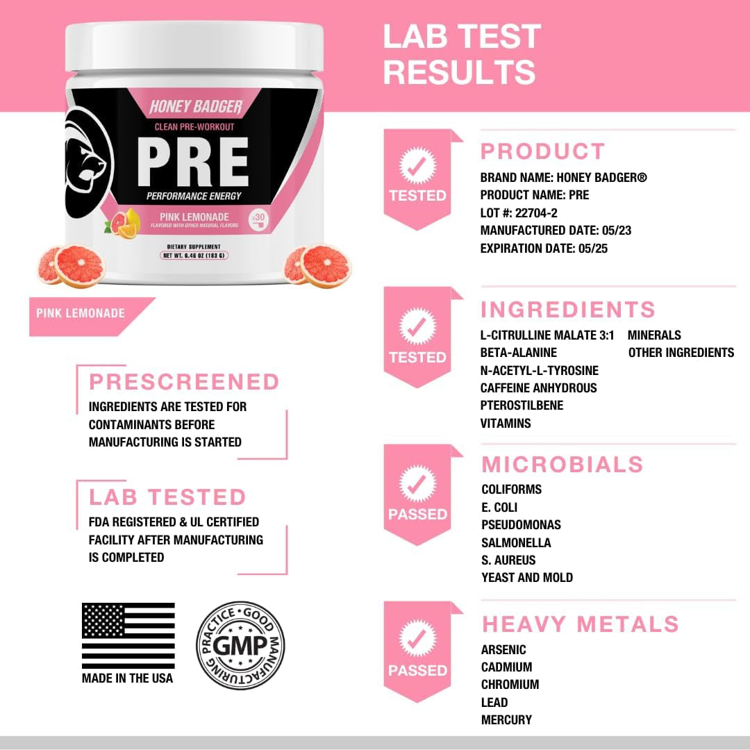Natural Pink Lemonade Pre Workout Booster