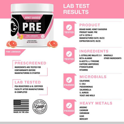 Natural Pink Lemonade Pre Workout Booster