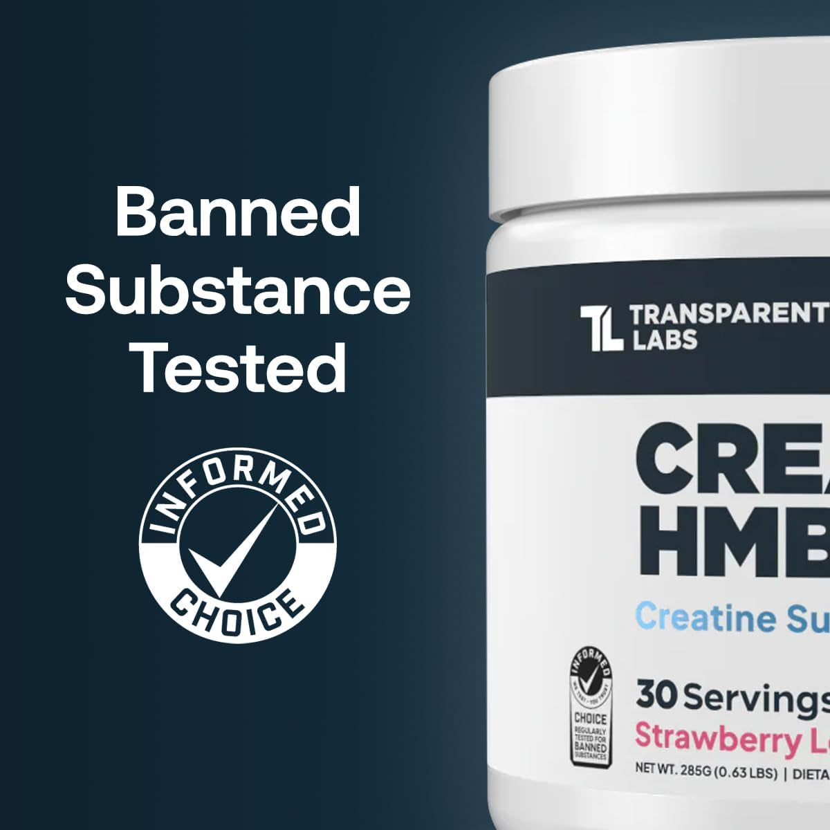 Pure Creatine HMB Supplement Strawberry Lemonade Flavor