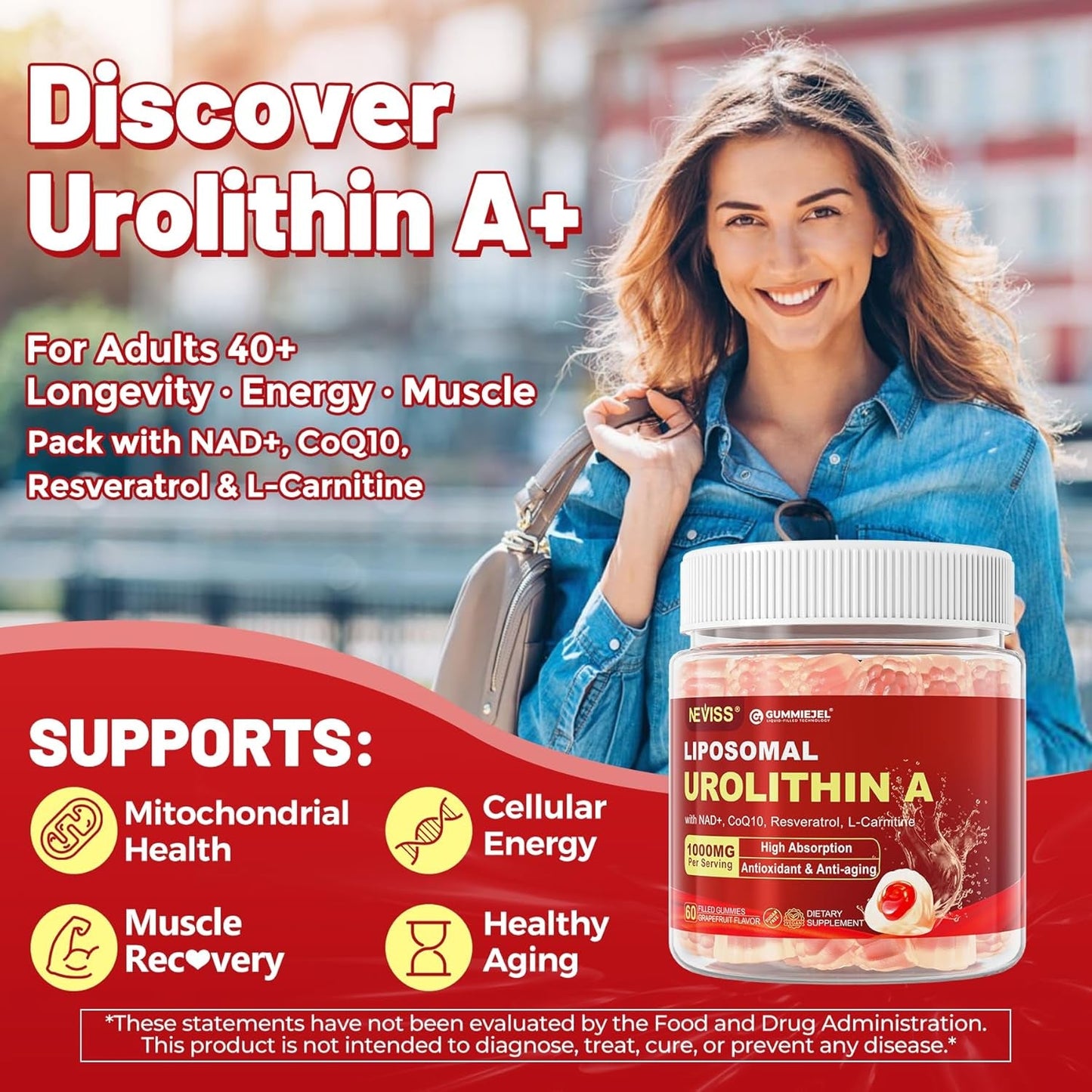 Anti Aging Urolithin A Gummies for Vitality Boost