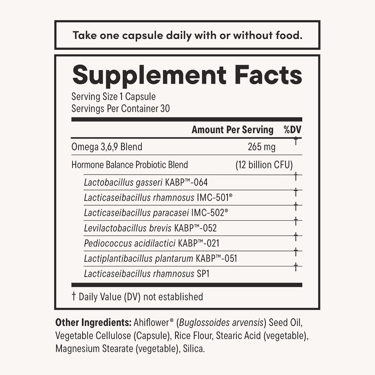 Natural Women's Probiotic for Hormone Balance - 30 Caps