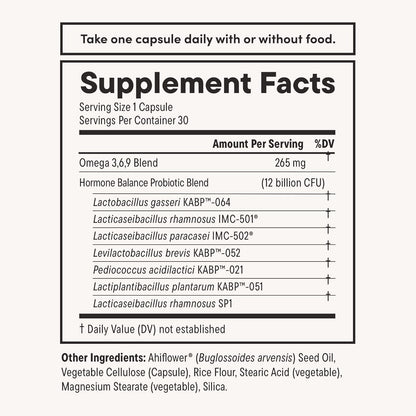 Natural Women's Probiotic for Hormone Balance - 30 Caps