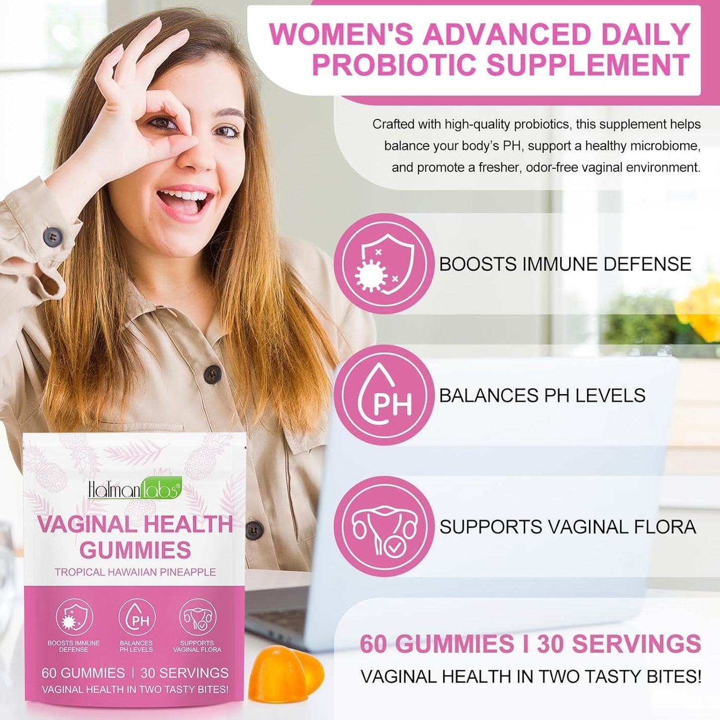 Natural Vaginal Balance Gummies for Women's Health