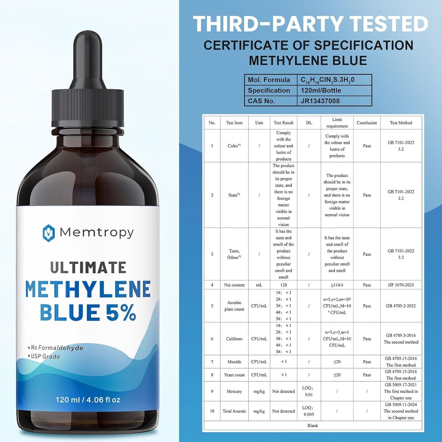 Strong Methylene Blue Supplement 5% 120ml Mito Booster