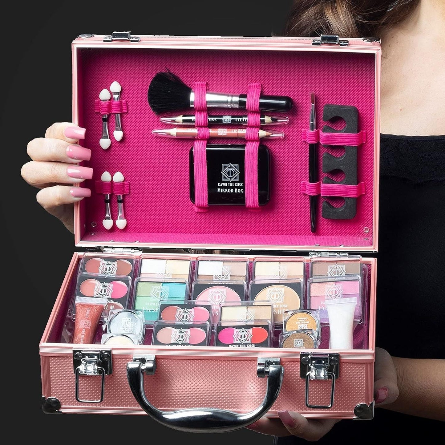 Ultimate 80pc Rose Gold Makeup Kit with Travel Case