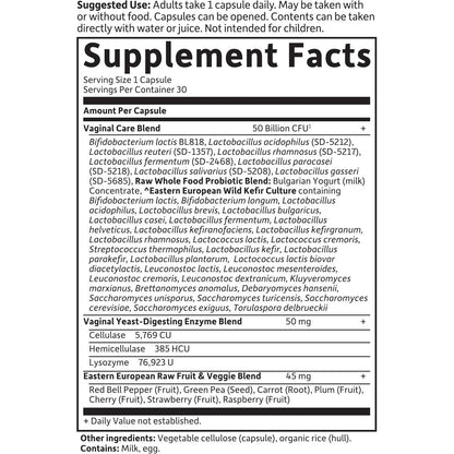 Natural Probiotics for Women - 30 Capsules, 50 Billion CFU