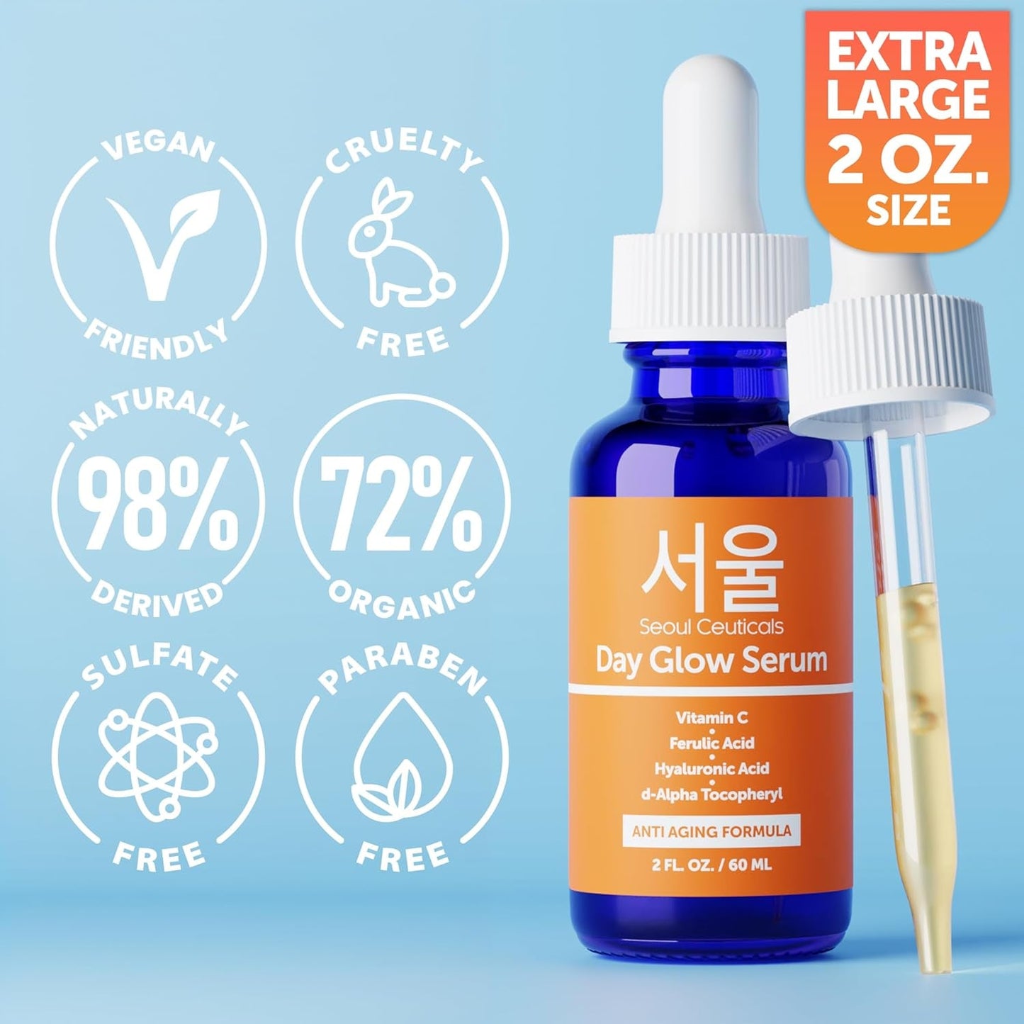 Natural Vitamin C Face Serum 60ml Brightening Anti Aging Treatment