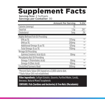 Heart Healthy Omega Softgels with Turmeric Supplement