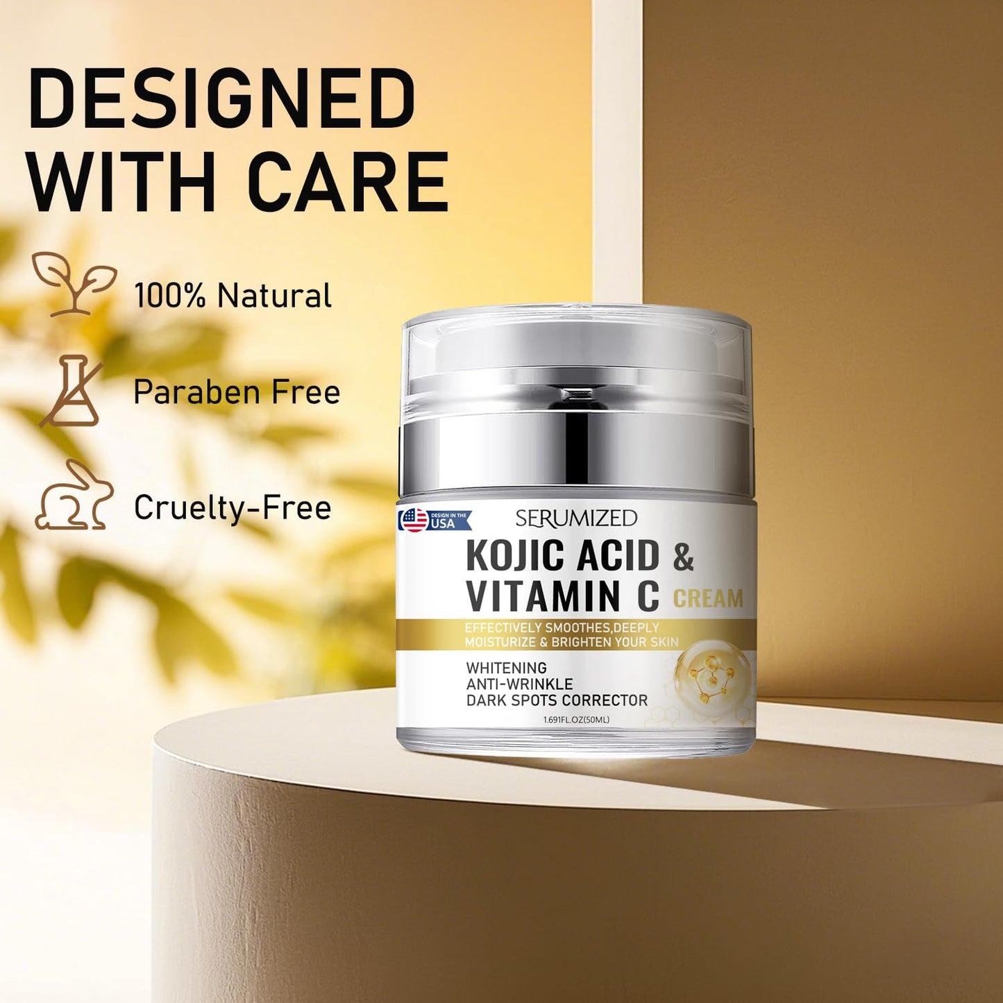 Natural Brightening Moisturizer Cream with Kojic Acid