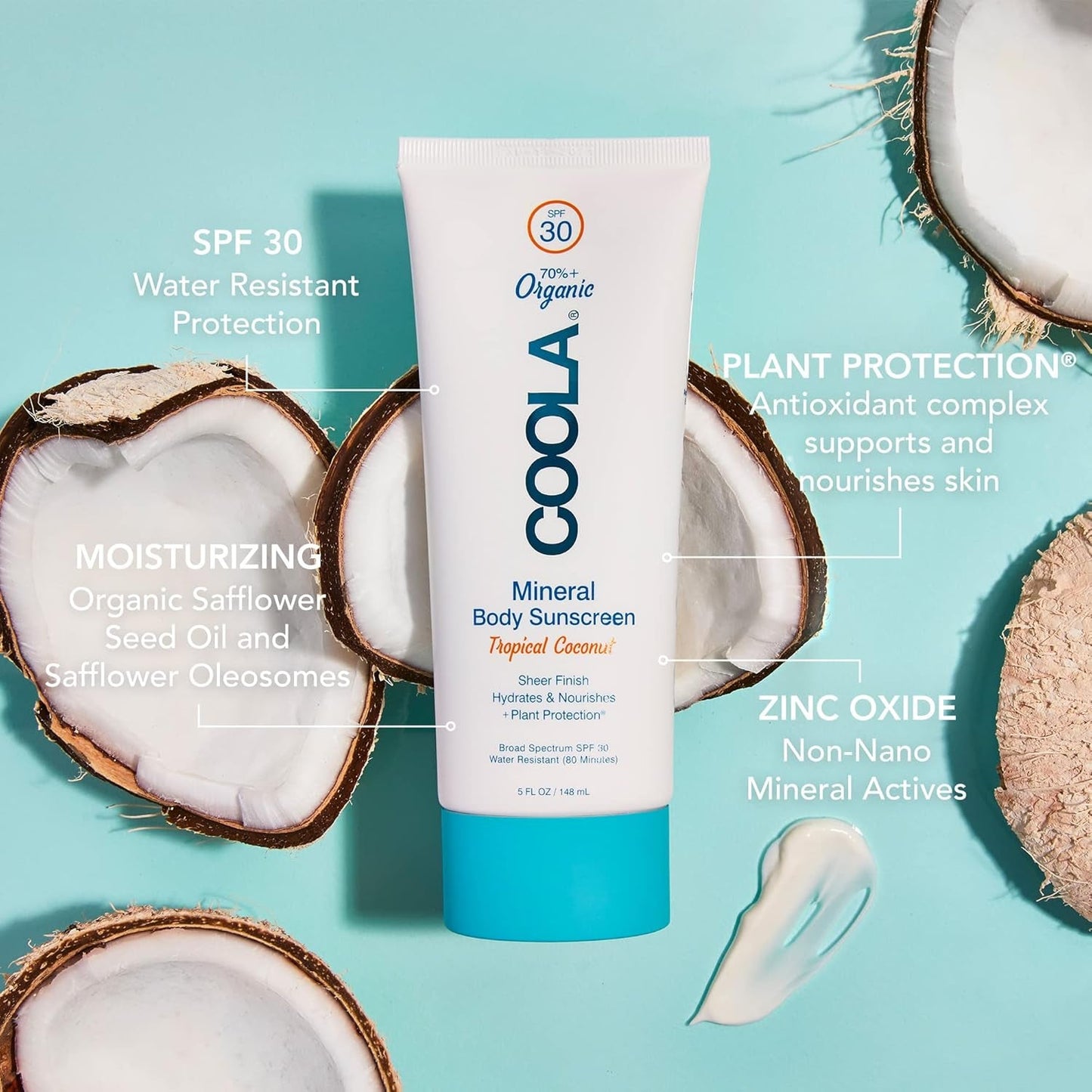 Natural Zinc Sunscreen SPF 30 - 148ml Coconut Scent