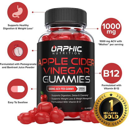 Natural Apple Cider Vinegar Gummies for Digestion Boost