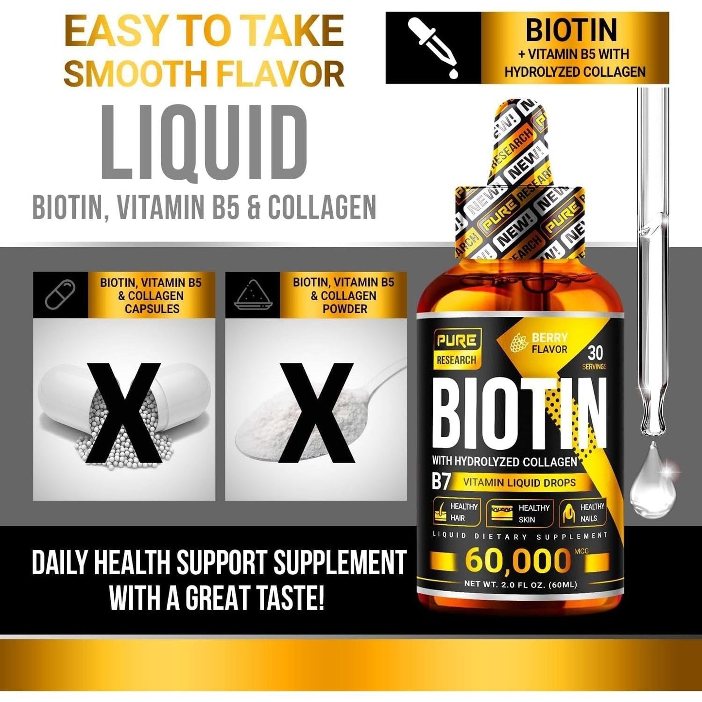 Strong Hair Skin Nail Liquid Supplement Drops