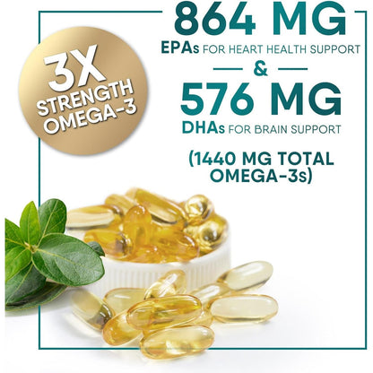 Premium Omega 3 Fish Oil Supplements for Heart Health