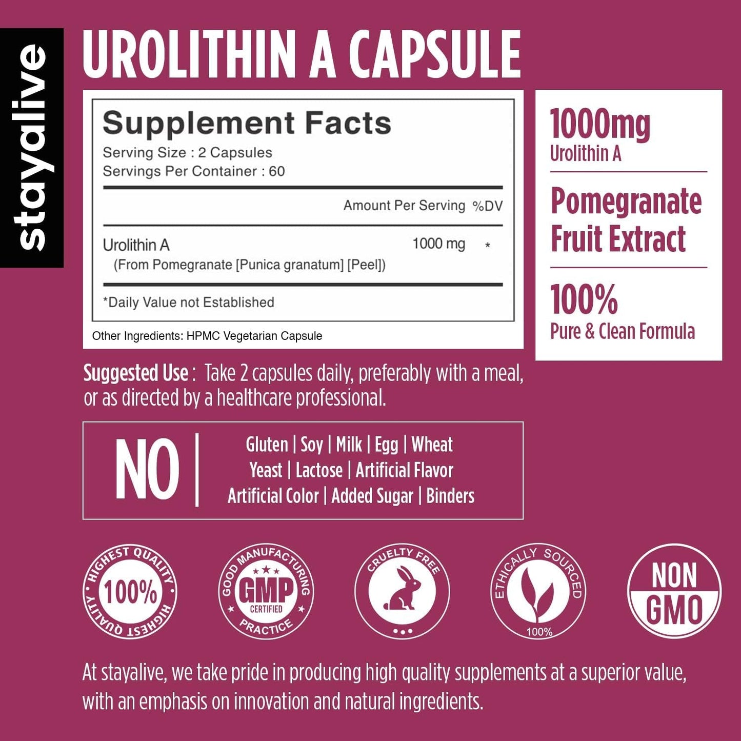 Powerful Pomegranate Extract Supplement 120 Capsules