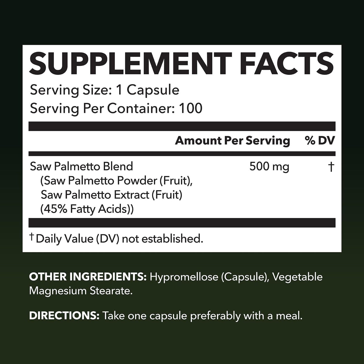 Saw Palmetto Supplement for Prostate and Hair Health