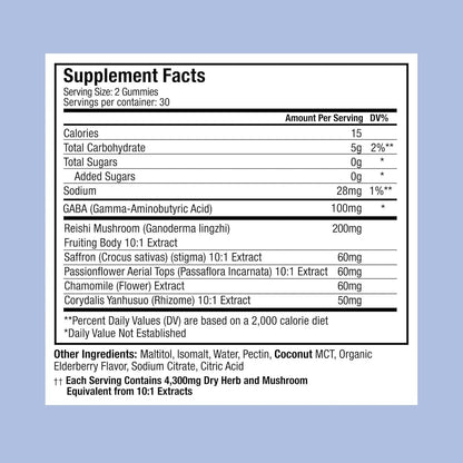 Natural Sleep Aid Mushroom Gummies - 60 Count