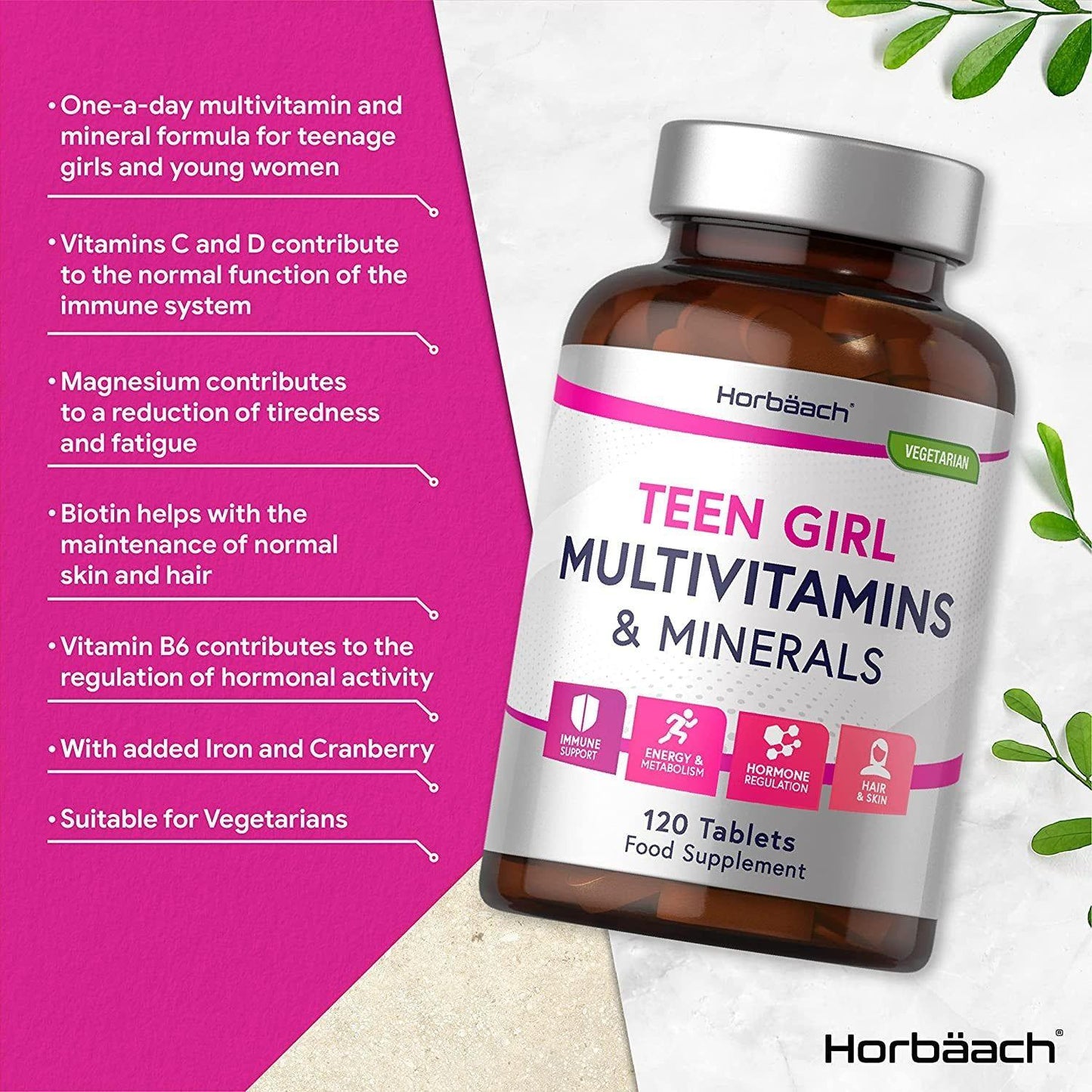 Essential Vitamins for Teen Girls - 120 Count