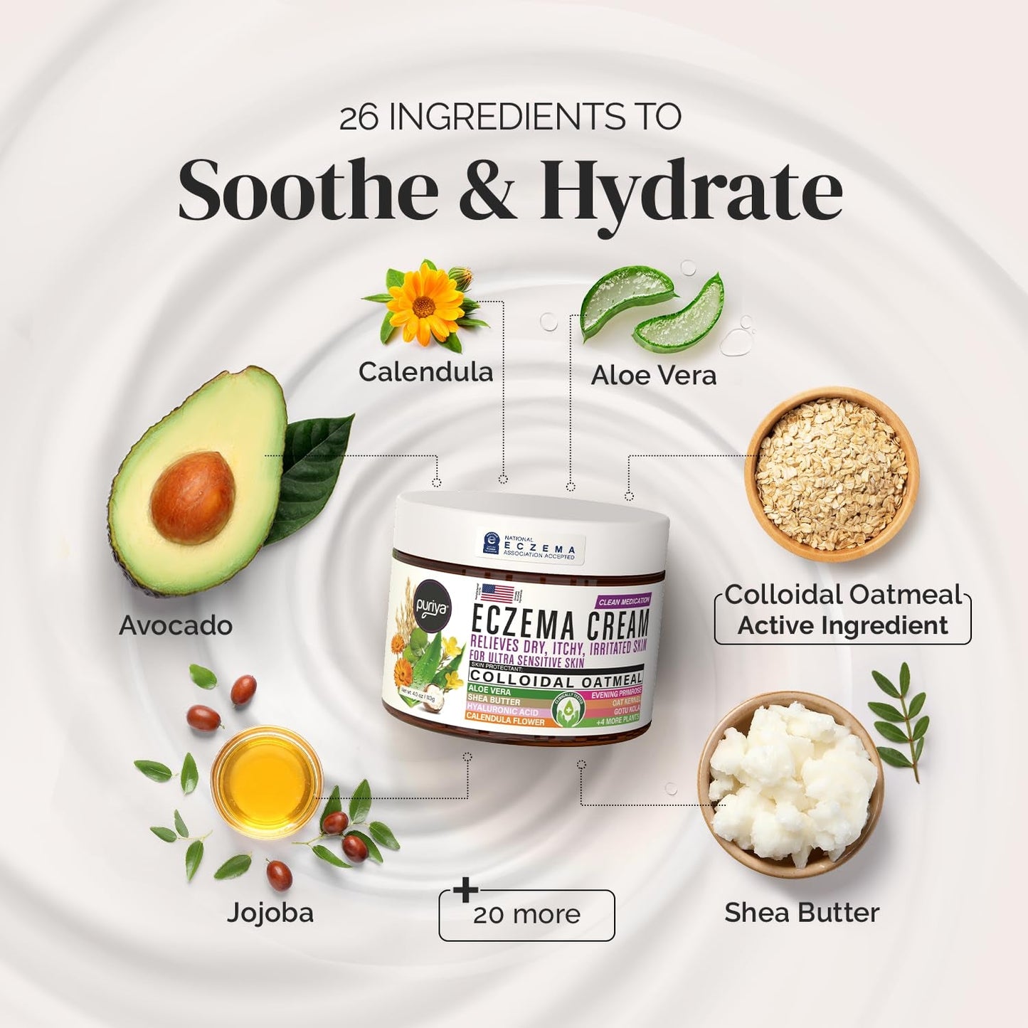 Natural Eczema Cream - Soothing Dry Skin Moisturizer