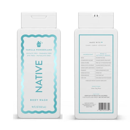Natural Vanilla Moisturizing Body Wash 2 Pack