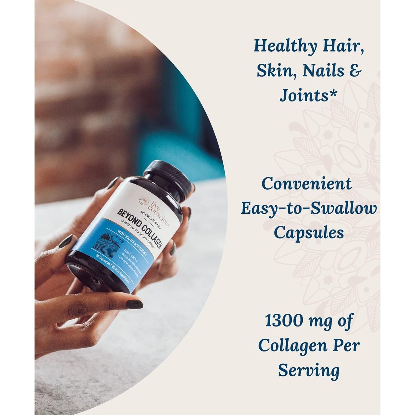 Natural Collagen Beauty Supplement for Skin, Hair, Nails