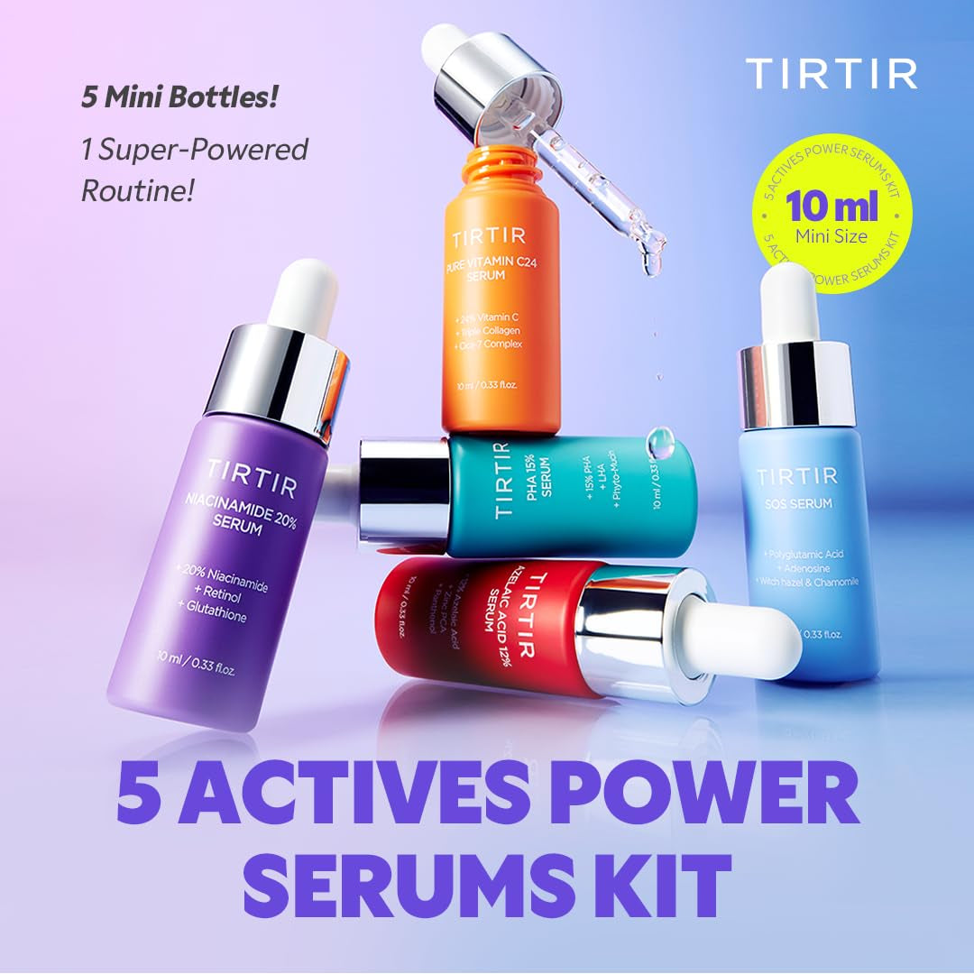 Natural Glow Face Serum Set - 5 x 10ml Hydrating Skincare