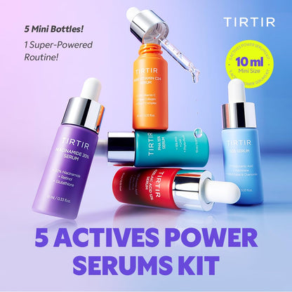 Natural Glow Face Serum Set - 5 x 10ml Hydrating Skincare