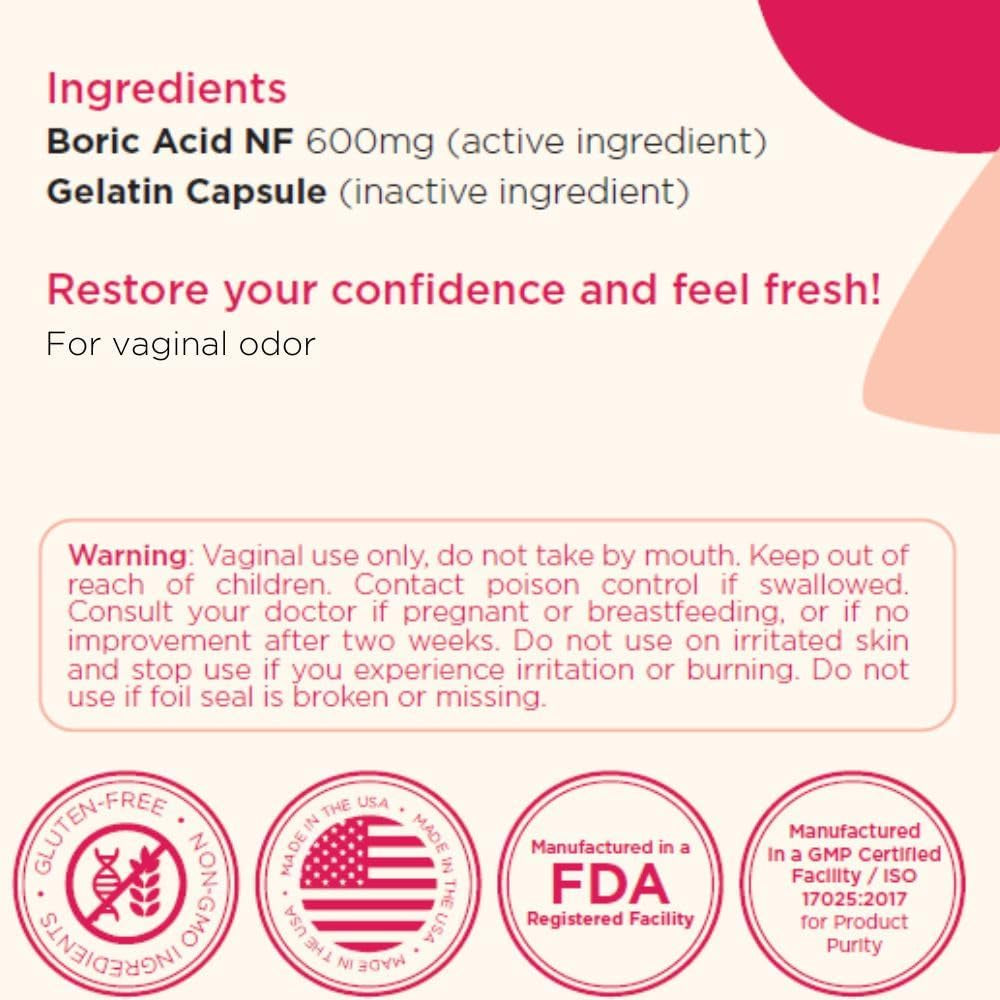 Natural Vaginal Health Suppositories - 60 Count