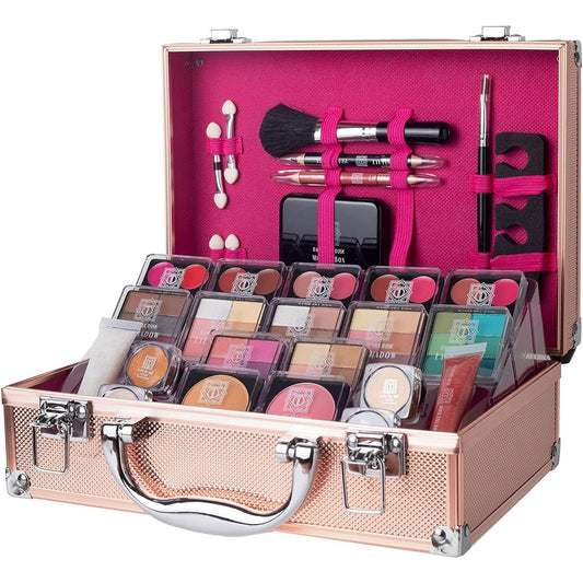 Ultimate 80pc Rose Gold Makeup Kit with Travel Case - Mycosmeticslondon