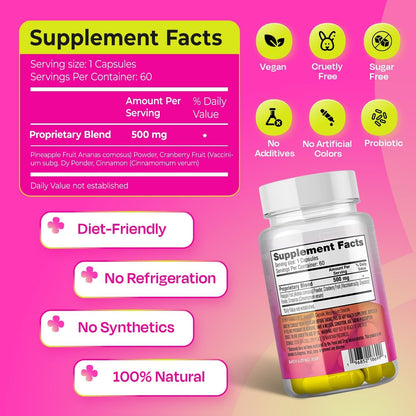 Natural Feminine Health Probiotics with Cranberry & Pineapple