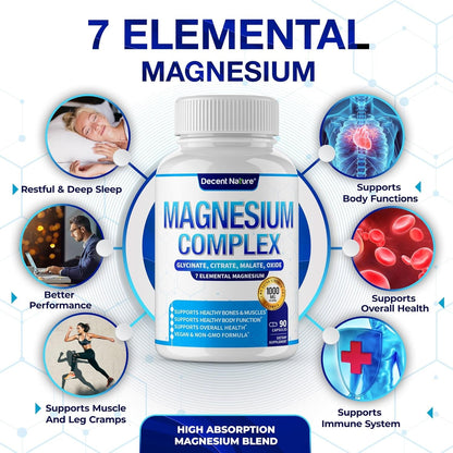Essential Magnesium Supplement 90 Capsules - Boost Energy