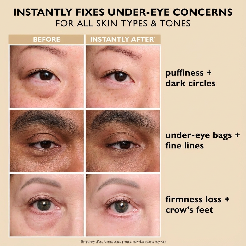 Instant Eye Tightener Cream – For Puffiness, Fine Lines and Wrinkles, Easy-Wear Formula with Brush Free